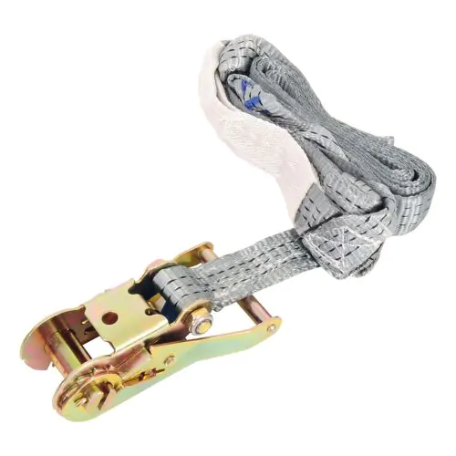 Spännband för lastsäkring av fordon på bärgningsbilens grind/grill